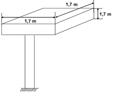 Ilustrasi dimensi pilecap tunggal dapat dilihat pada gambar berikut ini. 