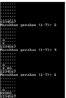Gambar 3. Tampilan program catur jawa dengan  menggunakan algoritma minimax  4. Analisis Kompleksitas 