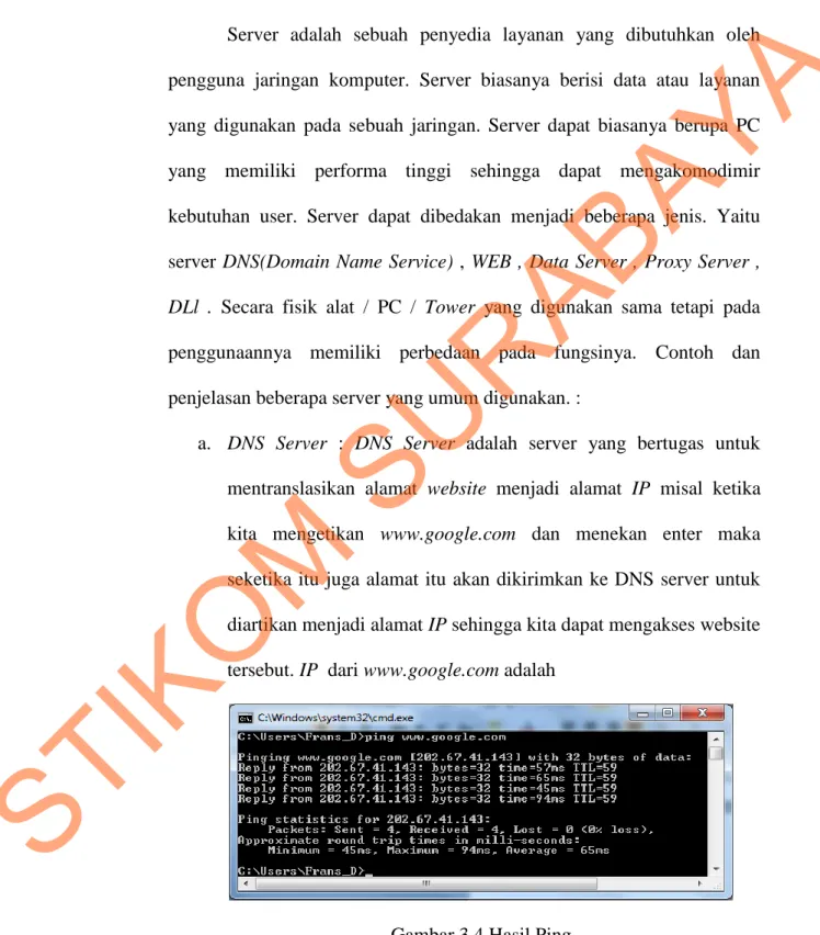 Gambar 3.4 Hasil Ping 