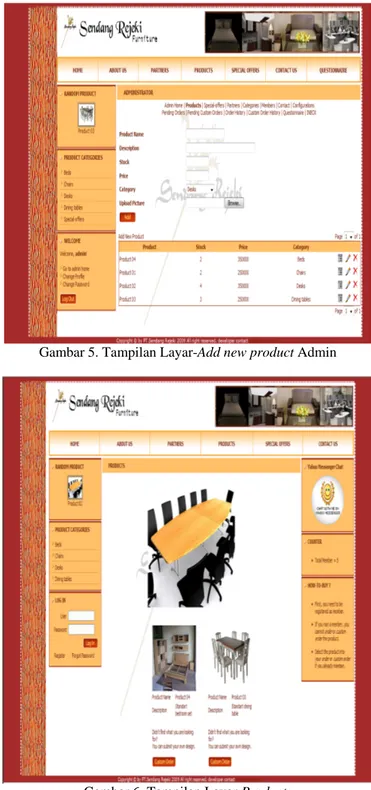 Gambar 5. Tampilan Layar-Add new product Admin 