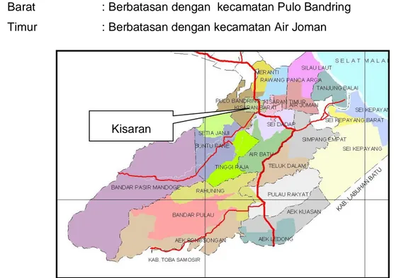 Gambar 2.1 Peta Administrasi Kabupaten Asahan Kisaran 