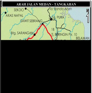 Gambar jalan menuju Tangkahan, Kecamatan Batang Serangan, Kabupaten Langkat. 