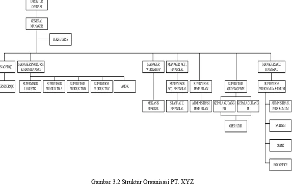 Gambar 3.2 Struktur Organisasi PT. XYZ  