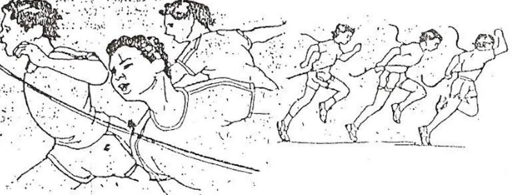 Gambar 3. Posisi badan saat melewati finish  Sumber : Aip Syarifudain (1992:49) 