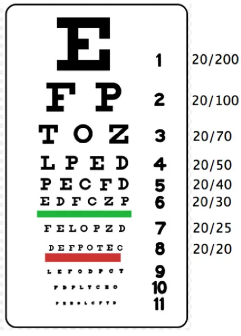 Gambar 2.1 Snellen chart 