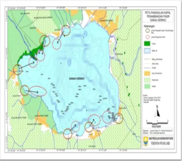 Gambar 2.2. Peta Penambangan Galian C di Danau Kerinci 