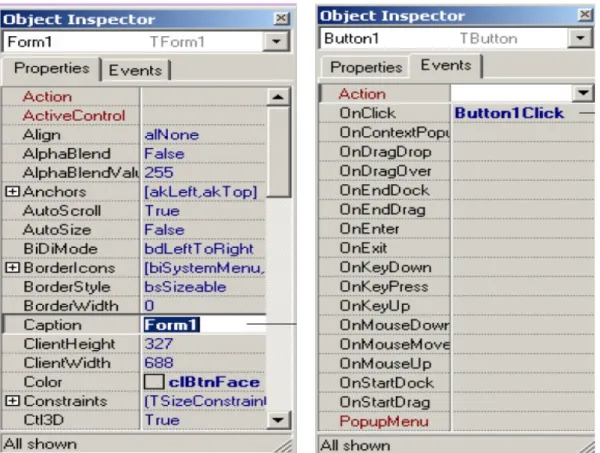 Gambar 2.11.  Object Inspector e) Form Editor