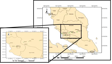 Figure 1. Location of soil sampling stations of Rengam and Selangor soil series