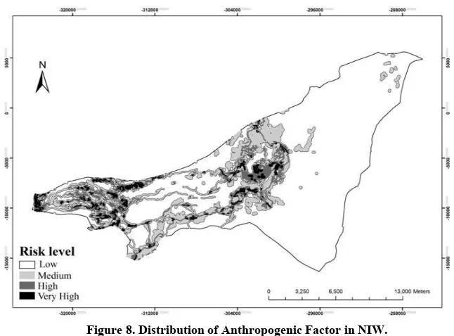 Figure 8. Distribution of Anthropogenic Factor in NIW. 