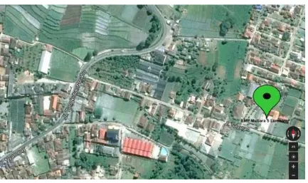 Gambar 3.1  Peta Lokasi SMP Mutiara 5 Lembang (Sumber Google Map) 