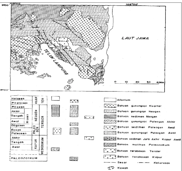 Gambar 4. Peta Geologi Lembar Tanjungkarang (Mangga, 1993) 