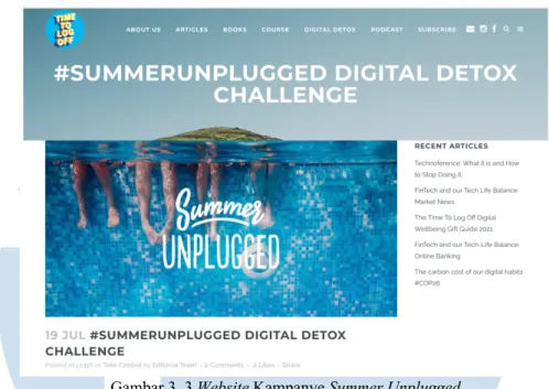 Gambar 3. 3 Website Kampanye Summer Unplugged 