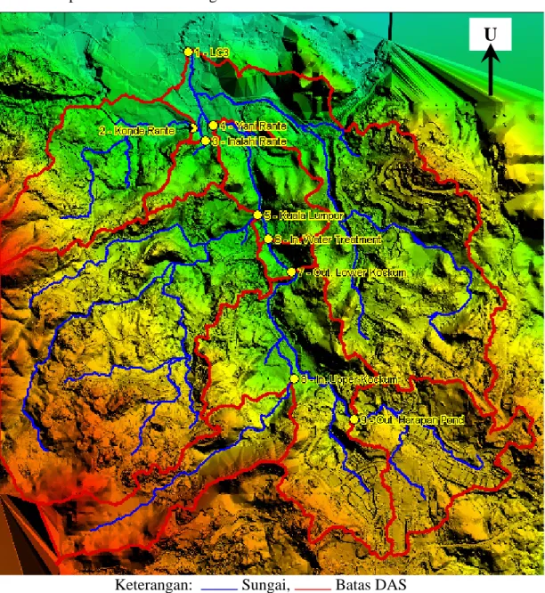 Gambar 3.3 Peta Topografi DAS Lamoare 