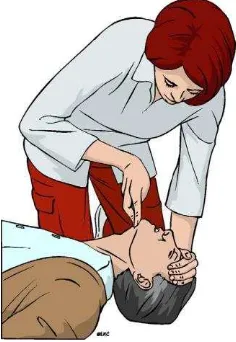 Gambar 2.3. Head-tilt, chin-lift maneuver (sumber: European Resuscitation 