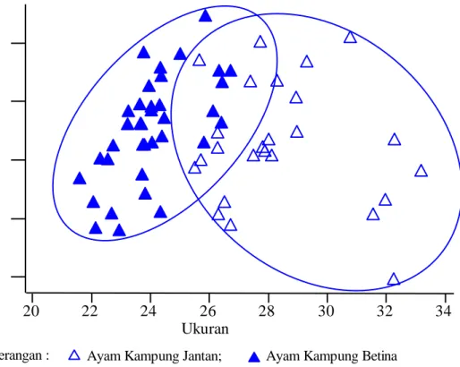 Tabel 12. Korelasi antara Ukuran dan Variabel-variabel Ukuran Tubuh Ayam  Kampung  serta  Korelasi  antara  Bentuk  dan  Variabel-variabel  Bentuk Ayam Kampung 