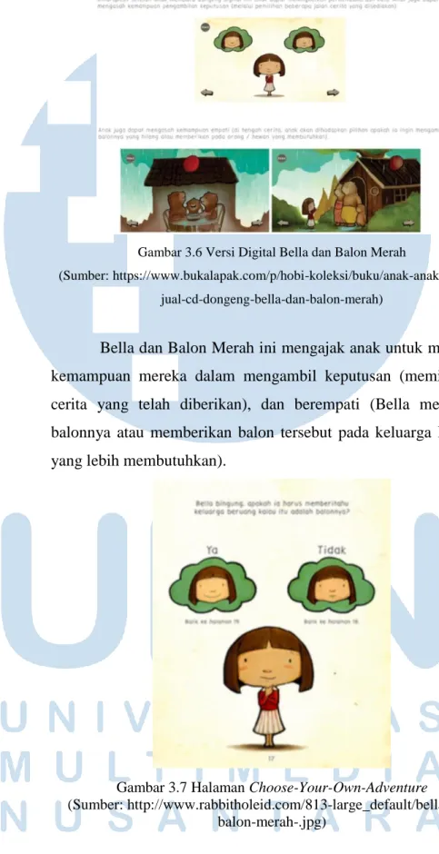 Gambar 3.6 Versi Digital Bella dan Balon Merah 