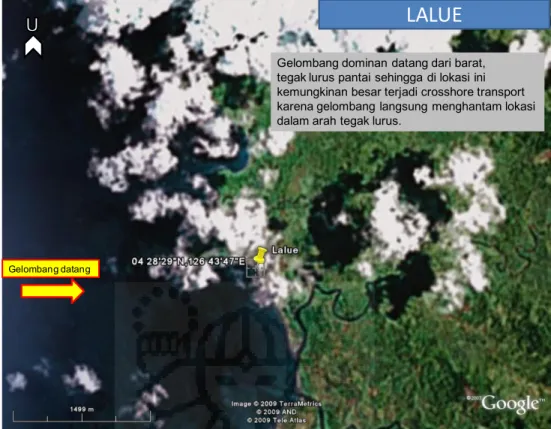 Gambar 2.85  Lokasi Lalue dominan terjadi crosshore sediment transport akibat  gelombang dominan dari arah barat