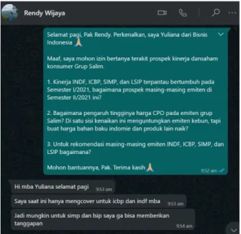 Gambar 3. 5 Wawancara dengan Analis Panin Sekuritas