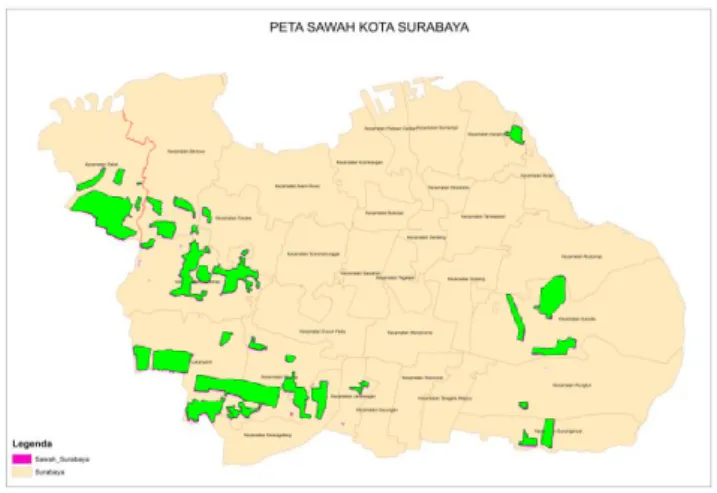 Gambar 2. Pembagian Blok Sawah Kota Surabaya 