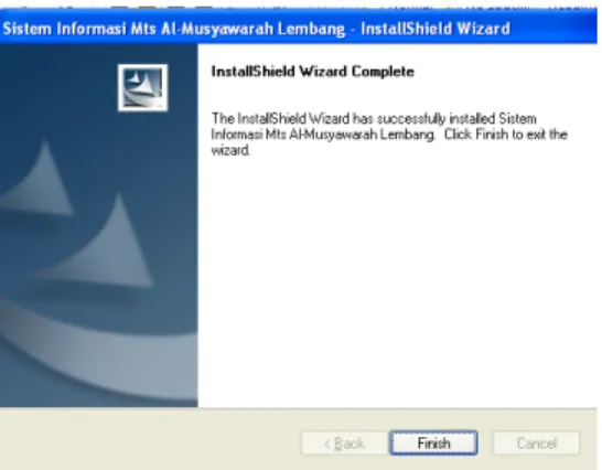 Gambar 5.8. Tampilan Jendela InstallShield Wizard Complete  5.1.7.   Penggunaan Program 