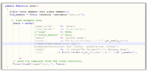 Gambar 4.5 Coding function login pada Controllers  