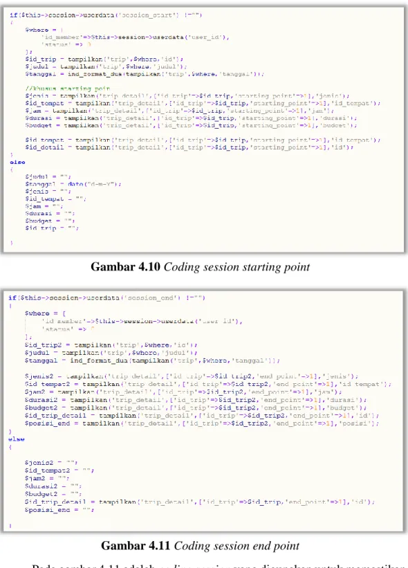 Gambar 4.11 Coding session end point  