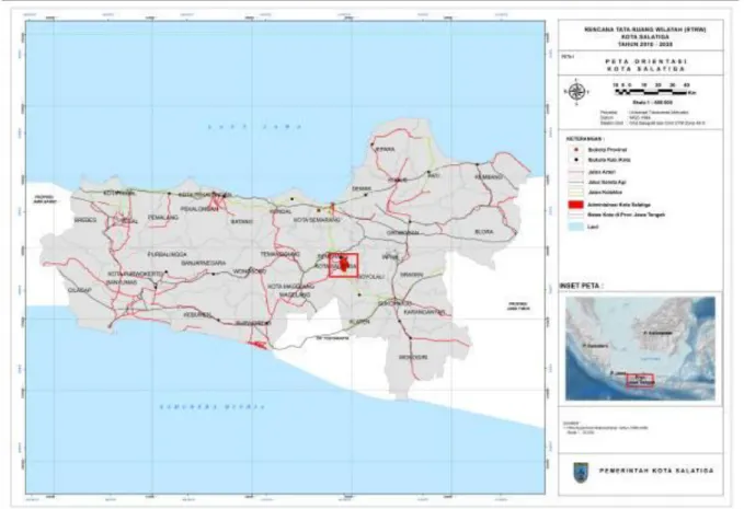 Gambar 2.1 Peta Kota Salatiga dalam Konstelasi Jawa Tengah 