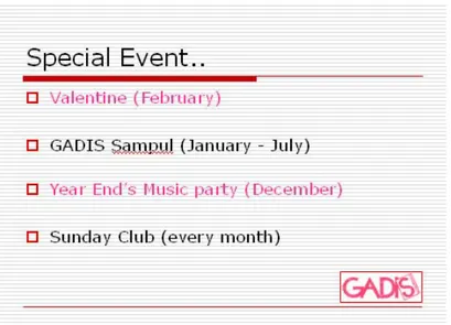 Gambar 3.6 Data special events majalah GADIS  