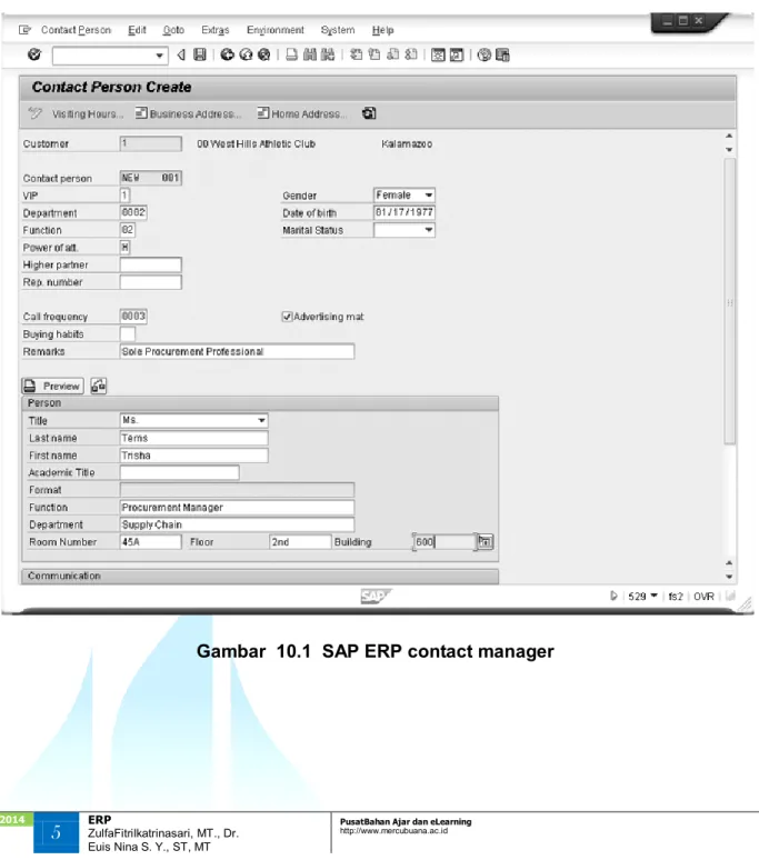 Gambar  10.1  SAP ERP contact manager 