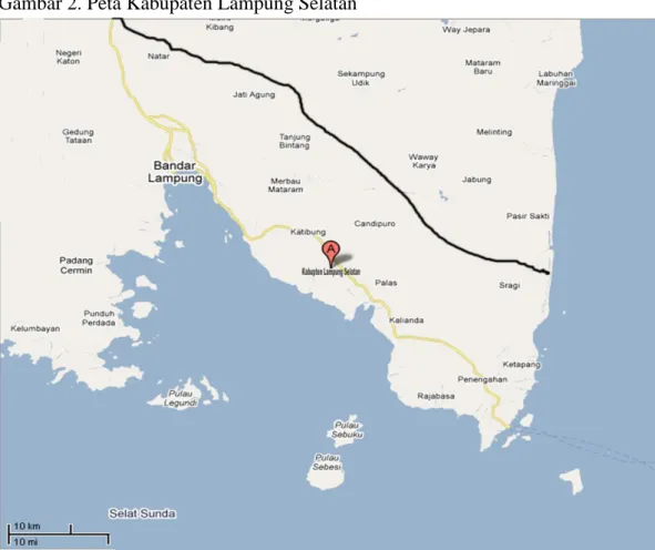 Gambar 2. Peta Kabupaten Lampung Selatan 