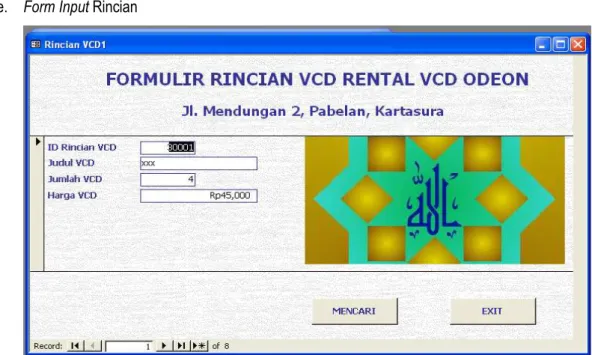 Gambar 4.11 Formulir Input Rincian 