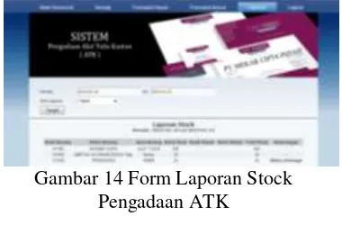 Gambar 14 Form Laporan Stock 