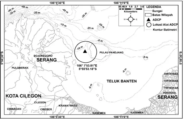 Gambar 1. Lokasi Penelitian di Perairan Teluk Banten  Tabel 2. Set-up permodelan hidrodinamika 
