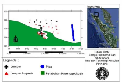 Gambar 4.  Tampilan Lokasi Bottom Sampling dan Pipa 