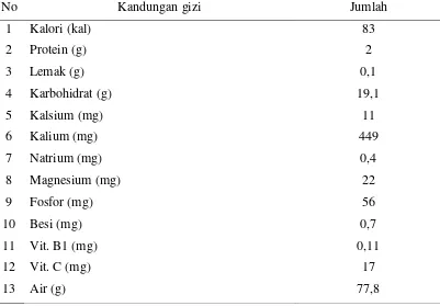 Tabel 2.1 Kandungan Gizi dalam 100 gram Kentang 