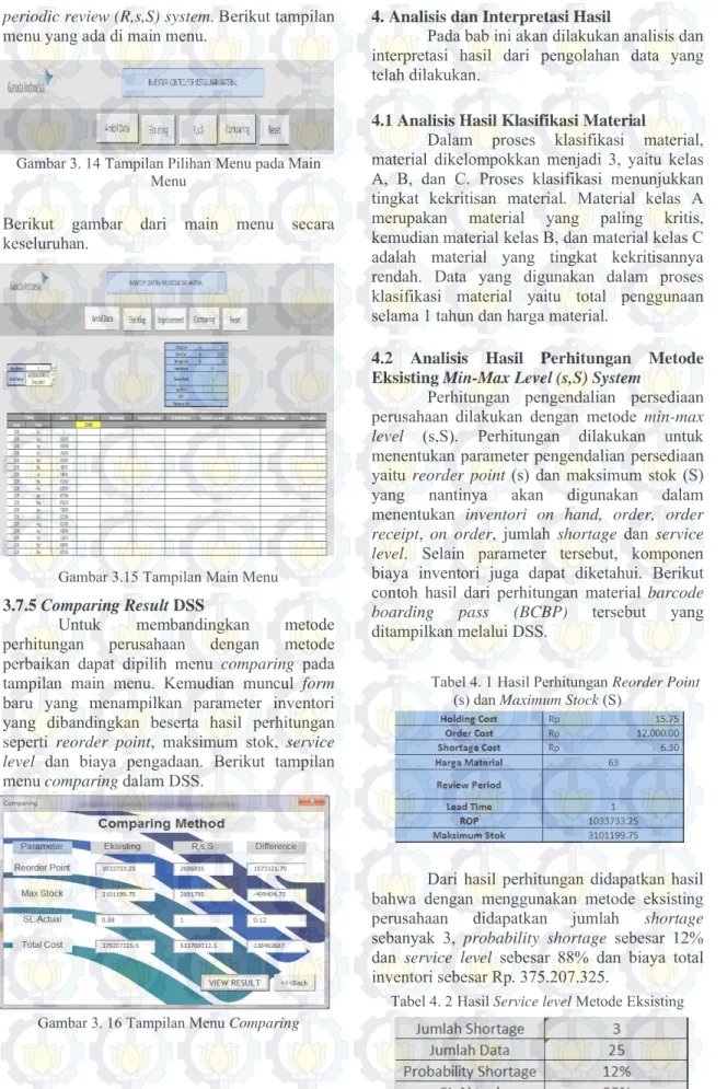Gambar 3. 14 Tampilan Pilihan Menu pada Main  Menu