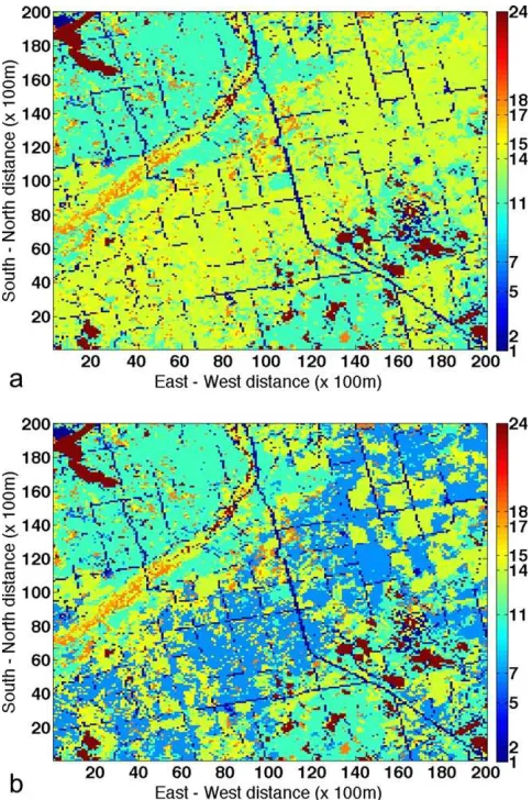 Figure 2. Land cover classiﬁcations for Grid 5, covering 20 3 20 km at 100 m spa-