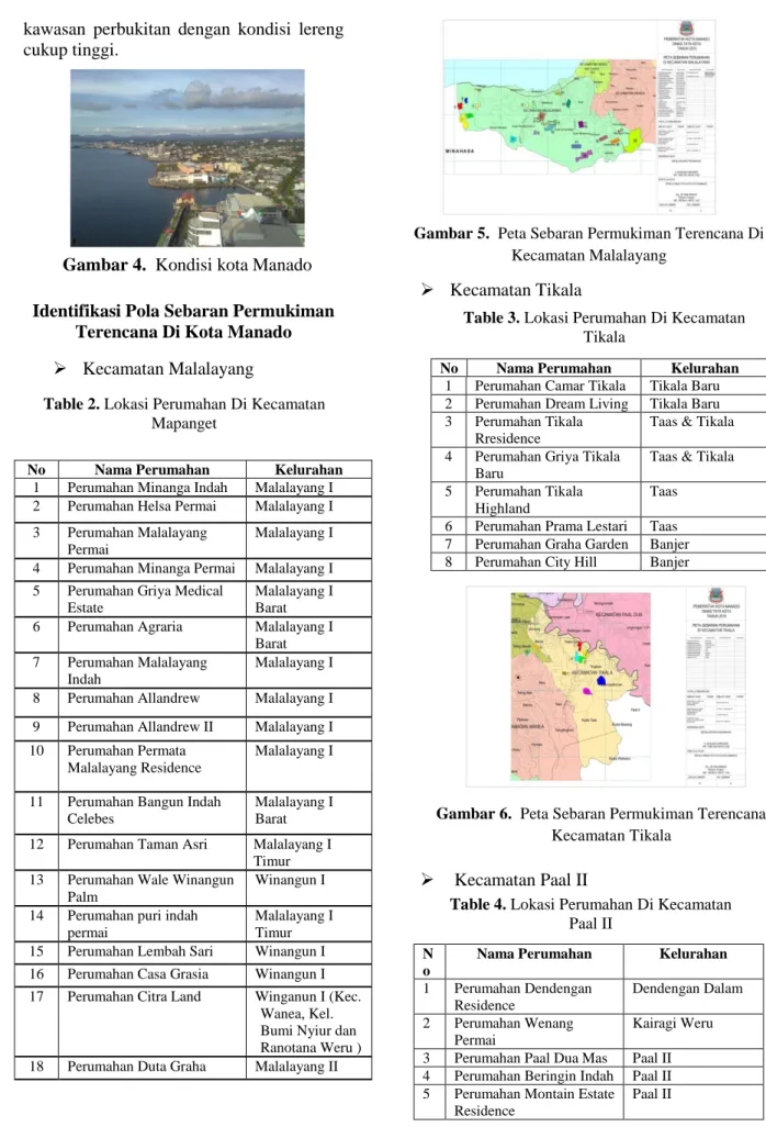 Gambar 5.  Peta Sebaran Permukiman Terencana Di  Kecamatan Malalayang 
