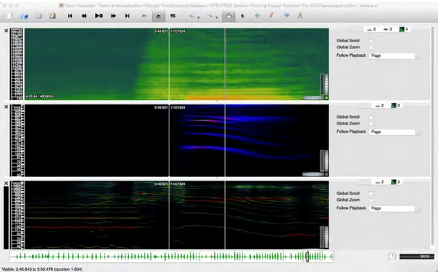 Figure 10: Flute spectrograms of Har (Sonic Visualiser) - note the similarity of ADSR visible between  this and the previous image (fig