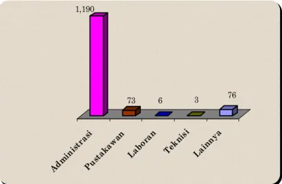 Grafik 3.8. Jumlah Tenaga Kependidikan pada Universitas                                 Tahun pelajaran 2007/2008 