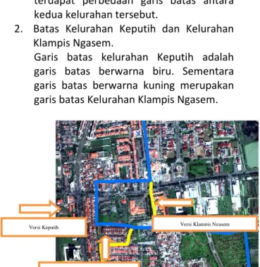 Gambar 16. Perbedaan segmen batas di  Kelurahan Medokan Semampir 