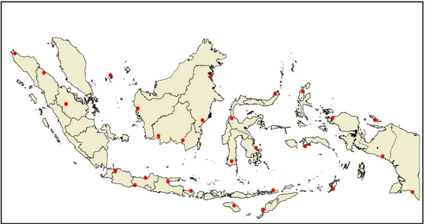 Gambar 2.2.  Lokasi ADS-B Ground Station di Wilayah Indonesia 