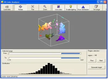 Figure 2. Snap shot of 3D Color Printer Explorer. Comparison of graininess maps. 