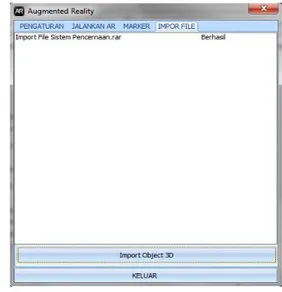 Gambar 4 hasil fungsi import file  dengan aplikasi 