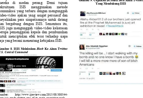 Gambar 9. Cuplikan Di Salah Satu Akun Twitter Yang Mendukung ISIS 