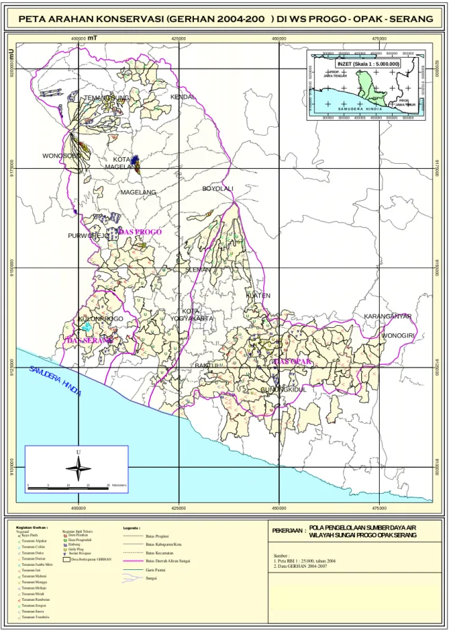 Gambar 3.3   Lokasi Kegiatan Gerhan (2004-2007) oleh BP DAS Serayu Opak Progo 