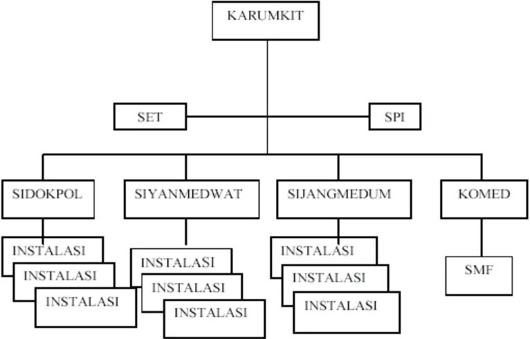 Gambar 4.1. Struktur Organisasi Rumah Sakit Bhayangkara Tingkat II Medan Sumber : Urmin Rumah Sakit Bhayangkara Tingkat II Medan, 2012 