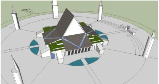 Gambar 5. Hasil Desain Bentuk Atap Masjid Agung 
