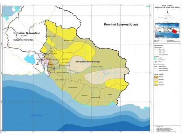 Gambar 2. Peta Tanah Kabupaten Bone Bolango Kemiringan Lereng