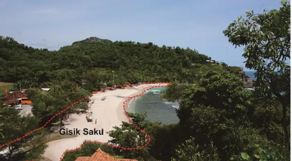 Gambar 4.7. Morfologi Gisik Saku pada Pantai Siung  (Sumber : Effendy, 2016) 